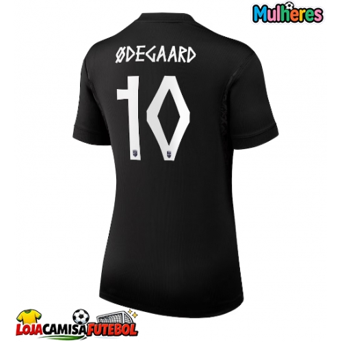 Camisa de Futebol Noruega Martin Odegaard #10 Equipamento Secundário Mulheres Mundo 2026 Manga Curta